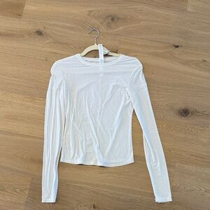 Alo Sea Coast Ribbed Top Ivory XS